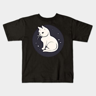 Cat Starry Night Kids T-Shirt